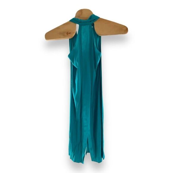 BCBGMaxAzria Women's Sleeveless Silk Blend Midi Shift Dress Green Size XS - Picture 2 of 5